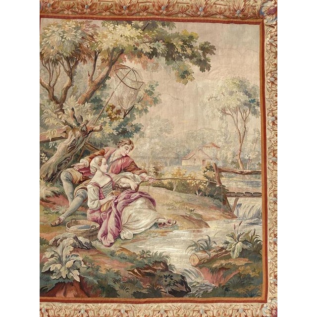 Discover the timeless elegance of this late 19th century French Aubusson tapestry Magnificent Aubusson tapestry, entirely...