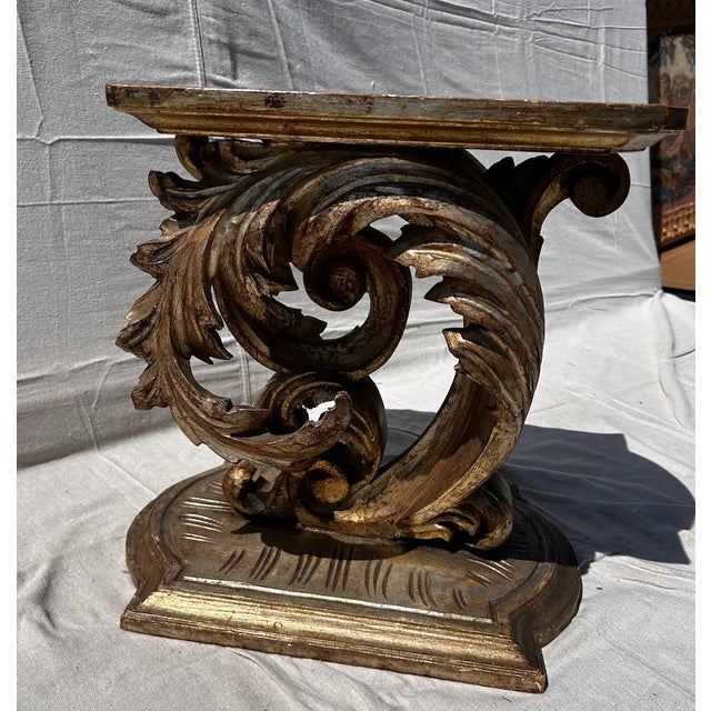 Antique Hand Carved Florentine Scrolled Side Table For Sale - Image 10 of 10