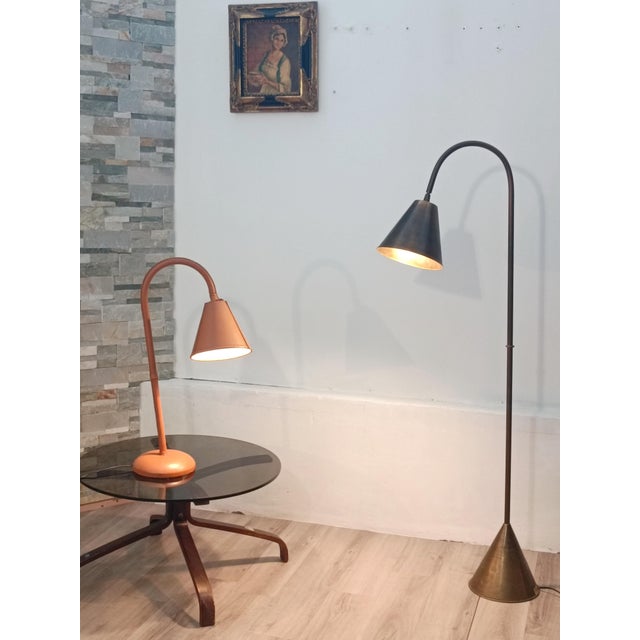 Brass Floor Lamp by Jacques Adnet for Valenti, 1960s For Sale - Image 10 of 11