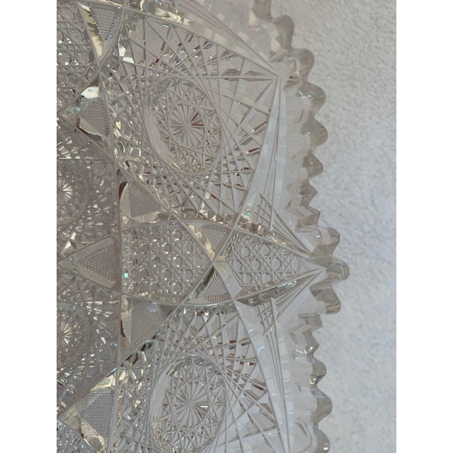 Mid 20th Century Vintage Mid 20th Century American Brilliant Cut Glass Bowl For Sale - Image 5 of 6