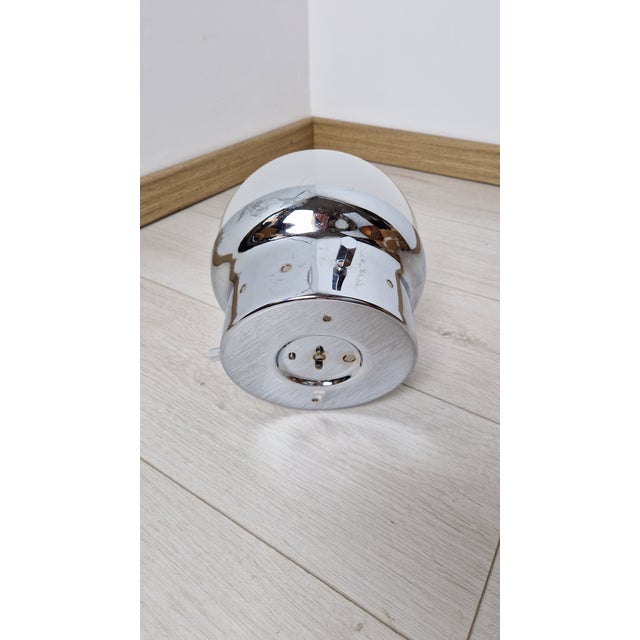 Vintage Ceiling Light in Chromed Brass and Frosted Glass, 1998 For Sale - Image 6 of 9