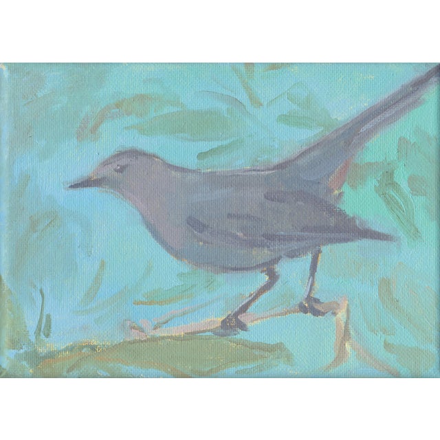 Original Painting "Gray Catbird" by Michelle Farro For Sale