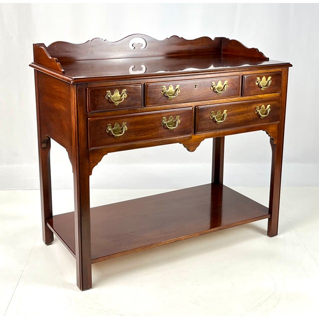 Vintage Hickory Chair Colonial Chippendale Style Mahogany Server For Sale - Image 10 of 18