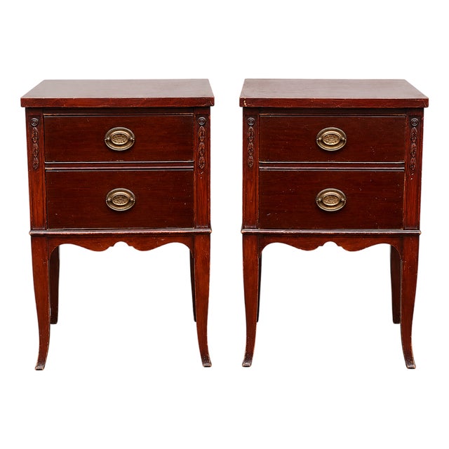 Vintage Wooden Nightstands – Matching Pair For Sale