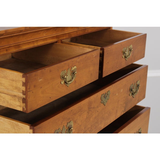 Stickley Cherry Queen Anne Flat Top Highboy Chest For Sale In Philadelphia - Image 6 of 17