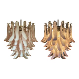 Pink Murano Glass Flamingo Chandeliers, Set of 2 For Sale