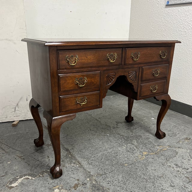 Colonial Wood Console Table + Drawers Chairish