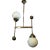 1940s Art Deco Bauhaus Brass Hanging Light with Milk Glass Shades For Sale