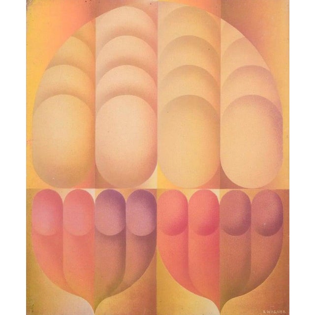 R, Wagner, Abstract Composition, 1970, Oil on Board For Sale