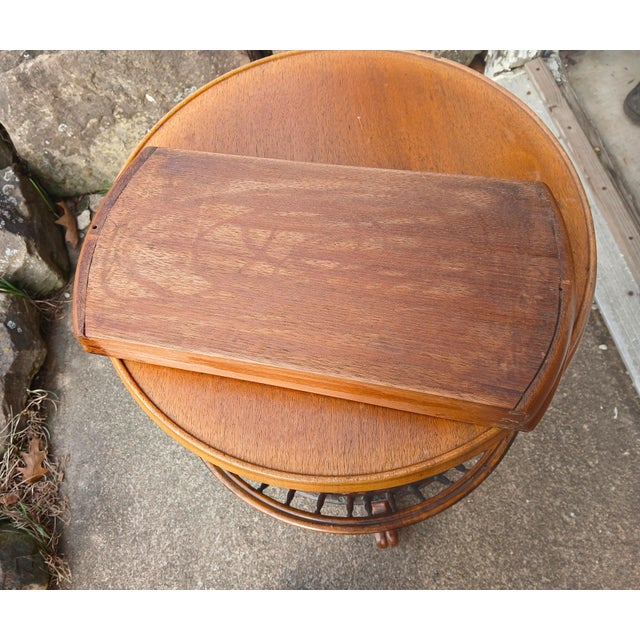 Antique Walnut Sewing Basket Table or Sewing Stand 1860s Rare For Sale - Image 12 of 12