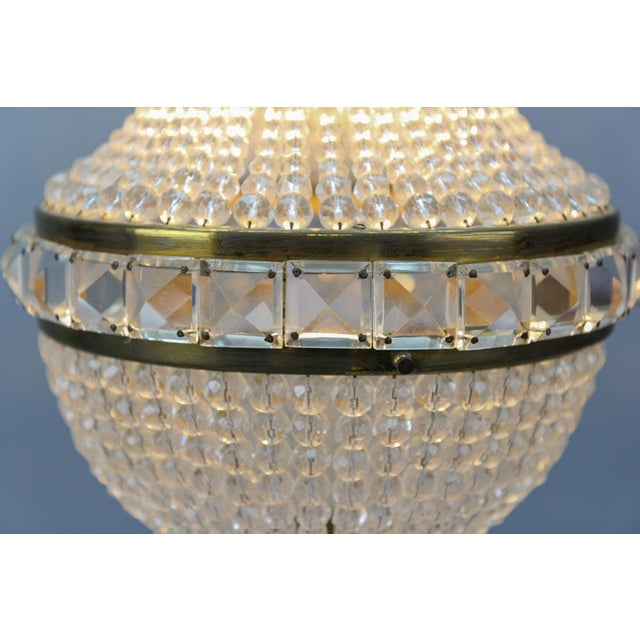 Empire Czech Crystal Beaded Dome Chandelier, 1950s For Sale - Image 10 of 18