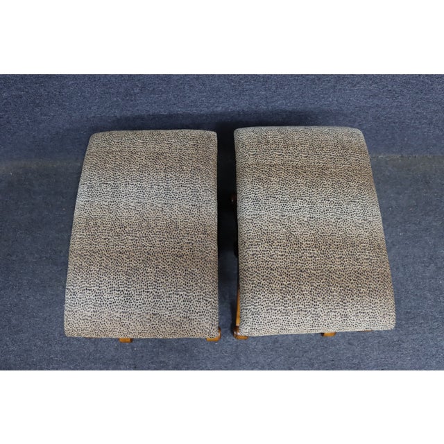 Pair of Neoclassical Style X-Base Upholstered Stools For Sale - Image 10 of 11