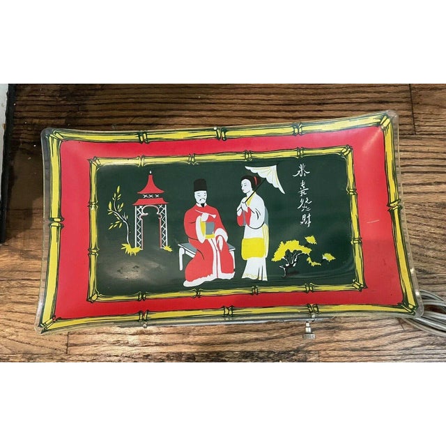 1960's Vintage Asian Wall Picture Light For Sale - Image 9 of 10