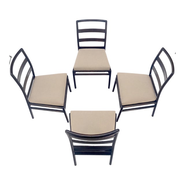 Gibbings Widdicomb Dining Chairs New Alcantera Faux Suede Upholstery - Set of 4 For Sale