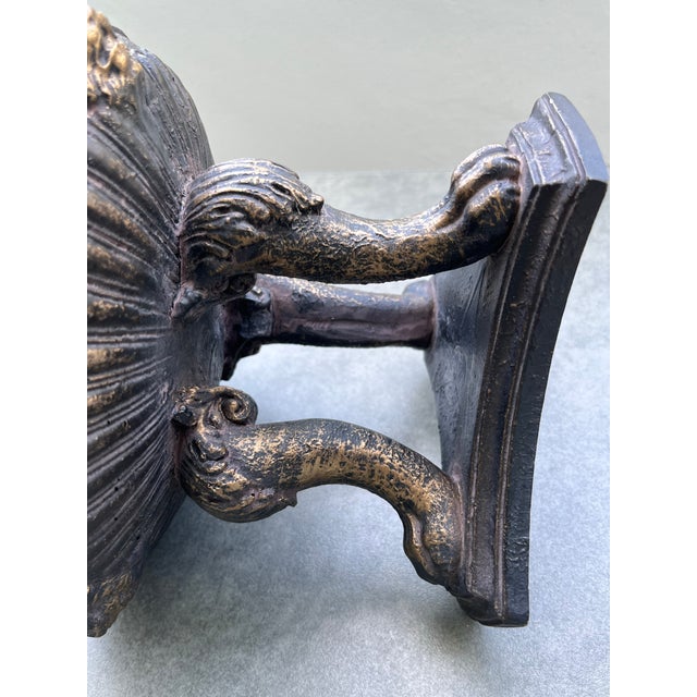 Sumptuous Lion-Headed Tripod Pedestal Bowel/Tazza/Stand With Lion Paws, 6 3/4 Heigh For Sale - Image 9 of 12