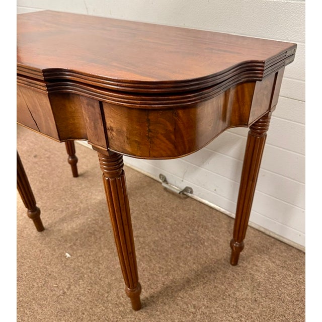 Antique American Early 19th Century Mahogany Sheraton Card or Game Table For Sale - Image 9 of 11