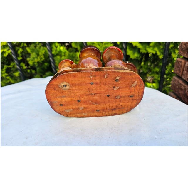 Vintage Candleholder in Wood, 1970s For Sale - Image 6 of 7