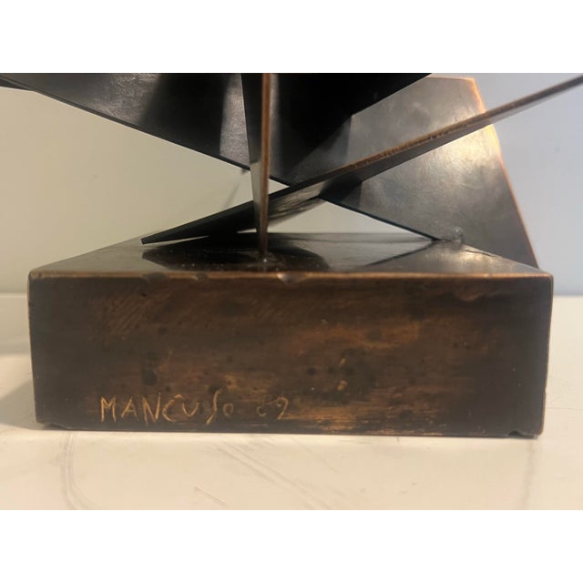1980s 1980s, Marcello Mancuso (1965-), Postmodern, Bronze Abstract Geometric Sculpture, Signed, Dated For Sale - Image 5 of 6
