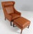 Børge Mogensen wingback chair with ottoman new upholstered with walnut elegance leather. Legs in teak. Model 2204, made by...