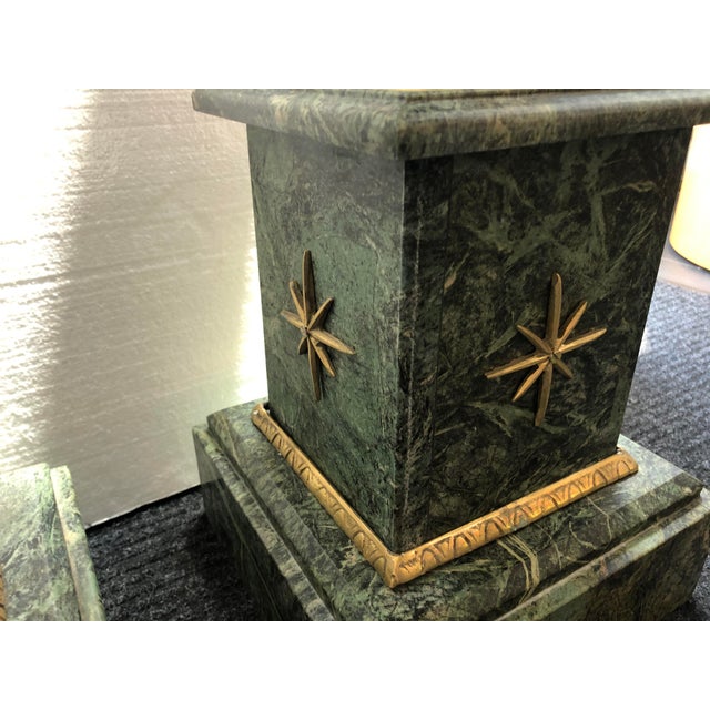 1950s Green Marble Pedestals - a Pair For Sale - Image 4 of 5
