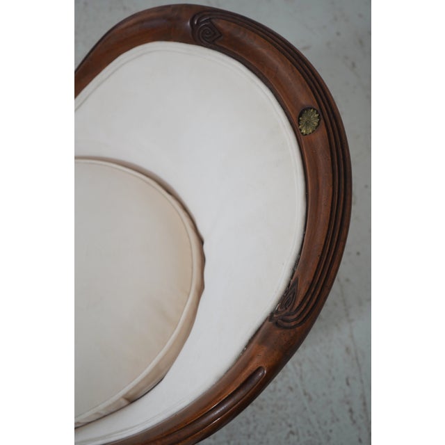 Brown Pair of French Regency Style Mahogany Tub Chairs For Sale - Image 8 of 18