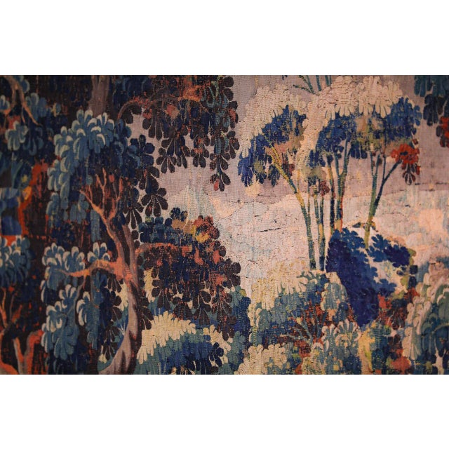 Late 17th Century Flemish Verdure Tapestry in Wool and Silk For Sale - Image 10 of 12