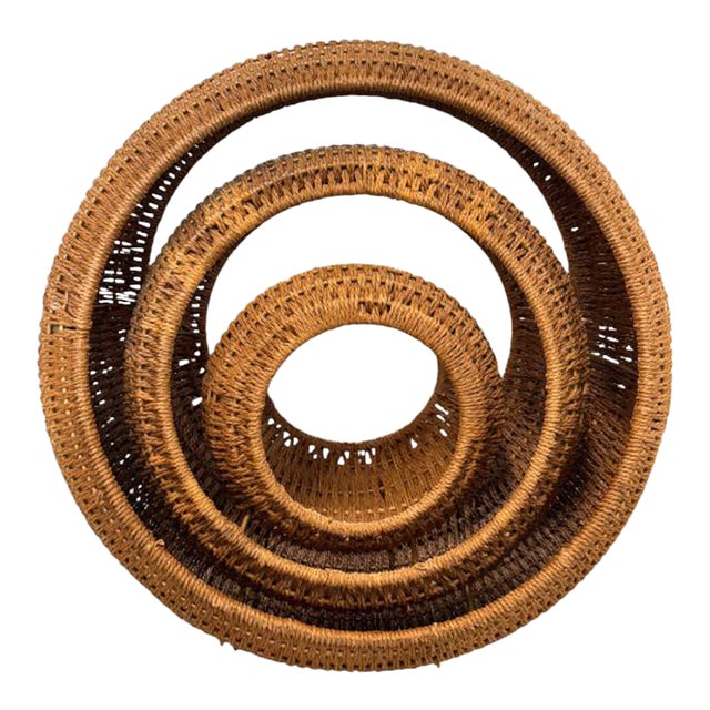 Mid Mod Circle Baskets Set For Sale