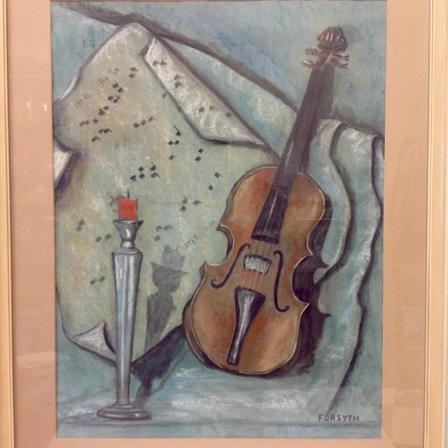 Mid-Century Modern Original Forsyth Pastel Drawing on Strathmore Paper For Sale - Image 3 of 5