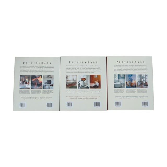 Pottery Barn Design Library, Bedrooms, Bathrooms & Living Rooms. A boxed set of three hardcover books with dustjackets....