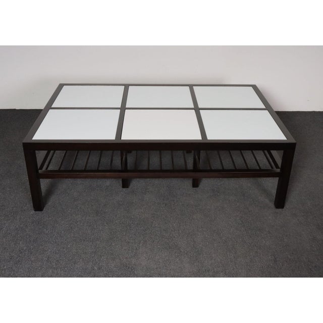 Vintage Ebonized Wood and Vitrolite Glass Coffee Table by Van Keppel and Green For Sale - Image 16 of 18