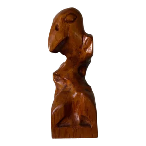 70's Vintage Mid Century Abstract Biomorphic Carved Wood Sculpture