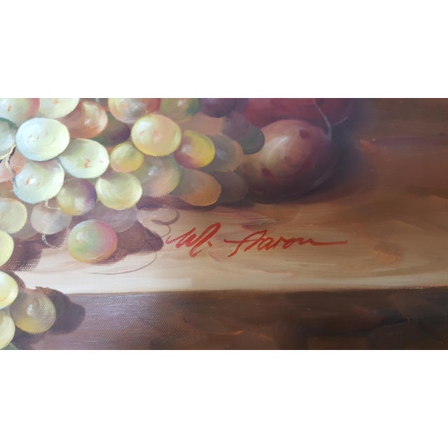 Large Still Life Oil Painting on Canvas Signed M. Aaron ...