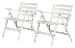 Set of Folding White Garden Chairs by Fratelli Reguitti, Italy, 1950s