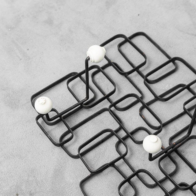 Metal Wall Coat Rack, 1970s For Sale - Image 3 of 8