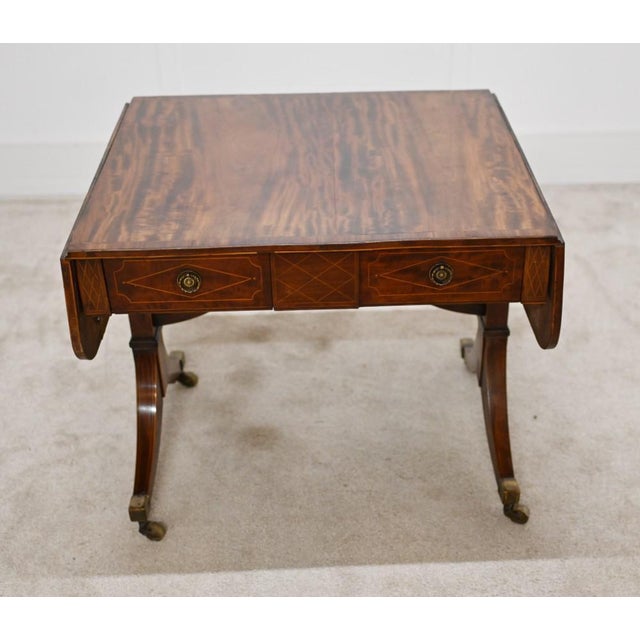 Hollywood Regency Regency Sofa Table in Mahogany For Sale - Image 3 of 14