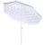 Metal Lucerna 9 Ft Crank Umbrella, Baby Blue Stripe/White Pole For Sale - Image 7 of 9