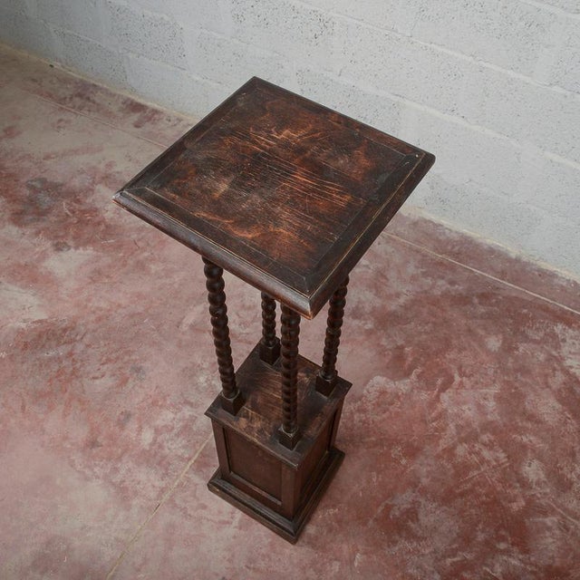 Dark Wood Turned Entrance Plant Stand For Sale - Image 13 of 16