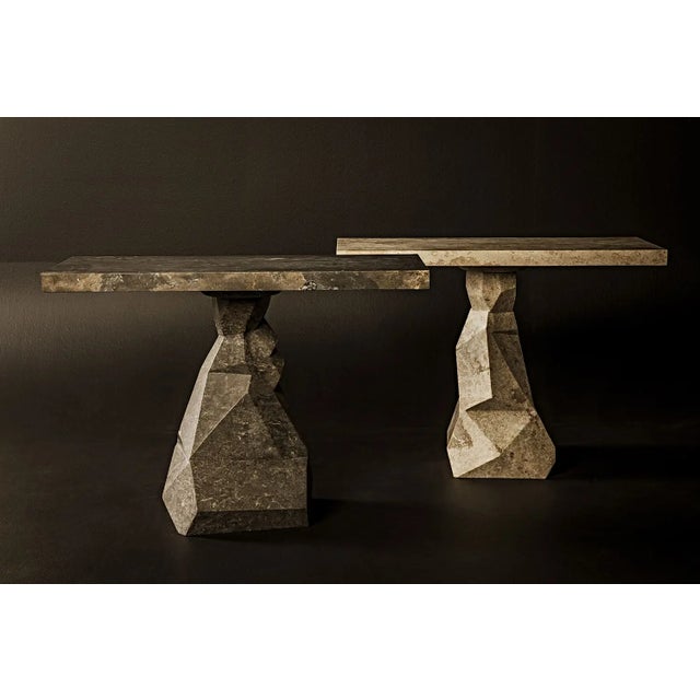 White NOIR Tilden Console, White Marble For Sale - Image 8 of 9