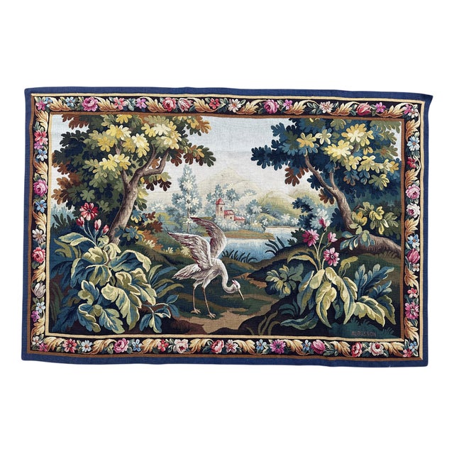 Mid-Century Modern French Handwoven Aubusson Tapestry, 1940s For Sale