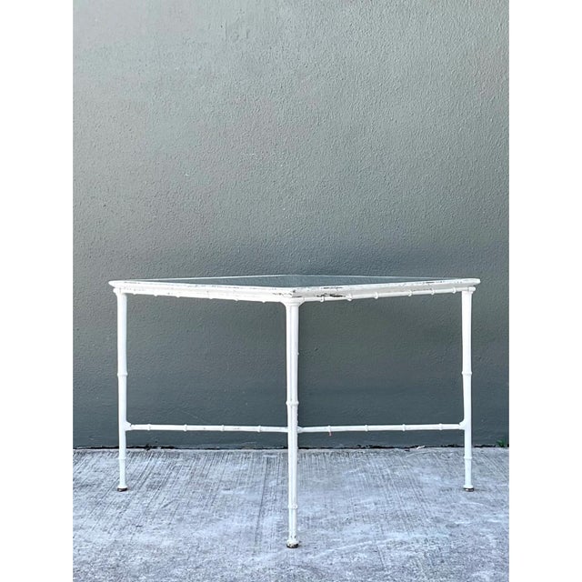 Brown Jordan Vintage Brown Jordan “Calcutta” Metal and Glass Patio Side Table For Sale - Image 4 of 12
