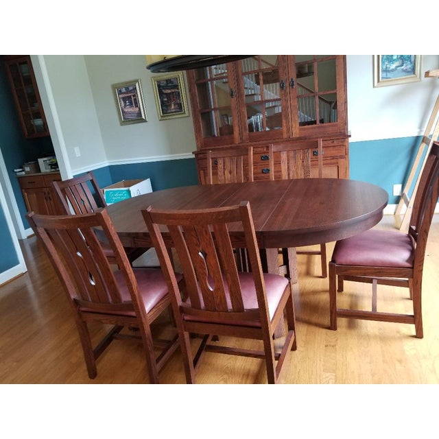 Arts and Crafts Villageois Mission Oak Dining Set 7 Pieces Chairish