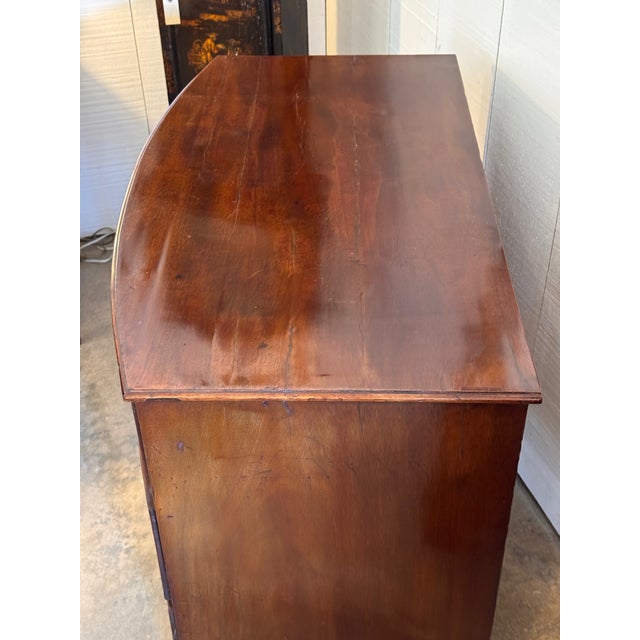 19th Century George III Mahogany Bow Front Chest For Sale - Image 10 of 13