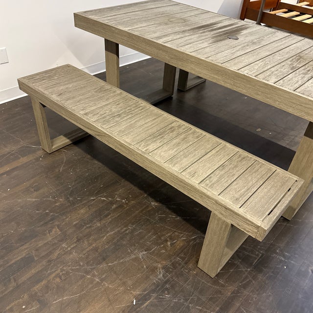 West Elm Portside Extension Dining Table + Benches, Set of Three For Sale - Image 11 of 12