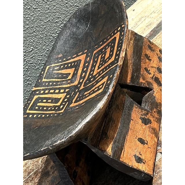 Vintage Brazilian Hand Painted Head Rest For Sale In West Palm - Image 6 of 12