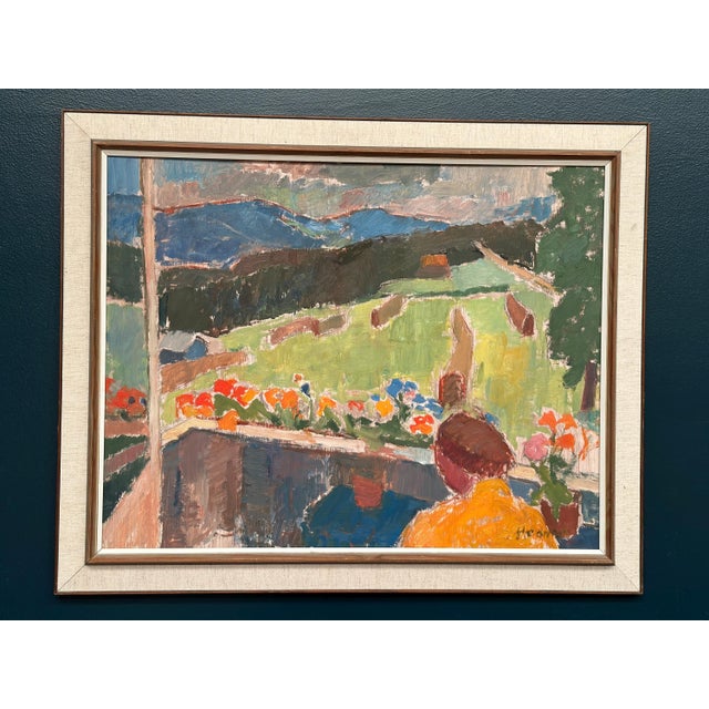 John Hedman, Balcony View, 1960s, Oil on Panel, Framed For Sale - Image 12 of 18