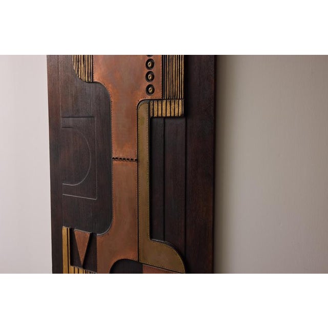 Nerone Ceccarelli, Large Abstract Sculpture: SC3, 1983, Brass, Copper & Wood For Sale - Image 14 of 16