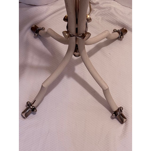 Vintage Hart Associates Post-Modern Brass & Metal Floor Lamp With Black Shade and Cream Painted Legs For Sale - Image 11 of 12