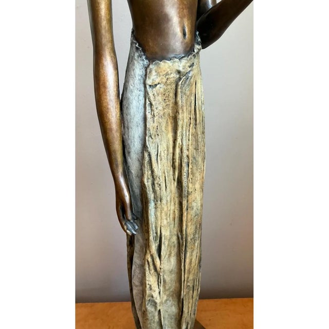 Vintage Bronze Draped Female Figure For Sale In West Palm - Image 6 of 13