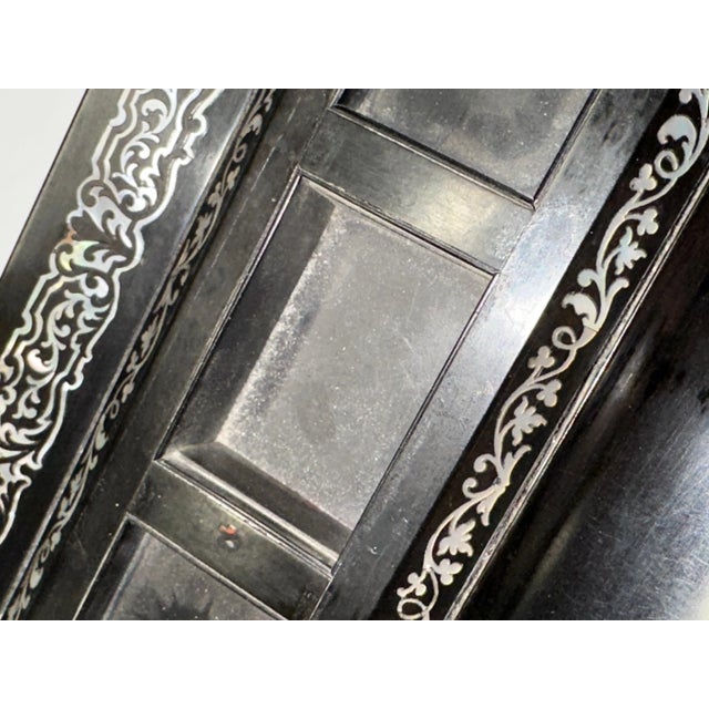 Victorian Mother of Pearl Inlaid Inkwell For Sale - Image 4 of 12