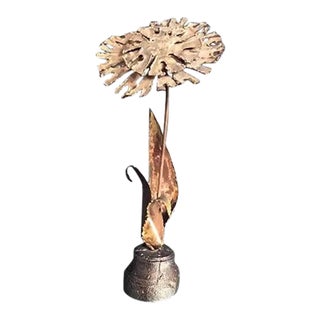 1970s Brutalist Flower Sculpture For Sale